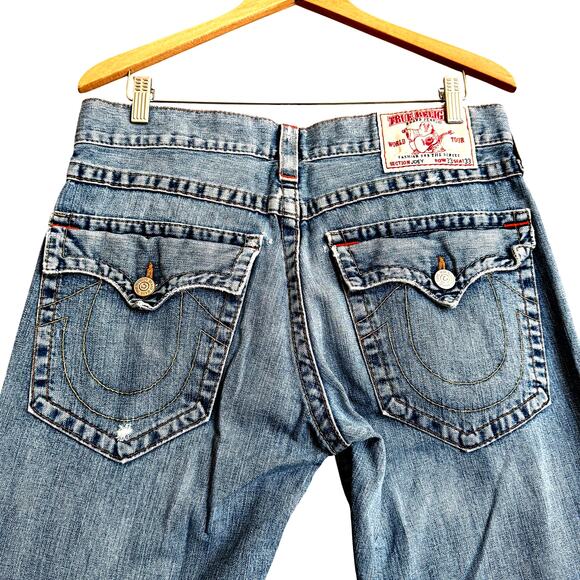 True Religion Joey Jeans Mens 33 x 33 Vintage Y2K Bootcut Western Country Denim - Picture 11 of 15